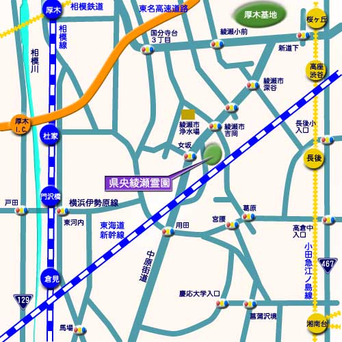 県央綾瀬霊園　霊園地図　霊園・墓石の須藤石材