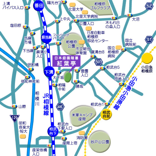 日本庭園陵墓　紅葉亭　霊園地図　霊園・墓石の須藤石材