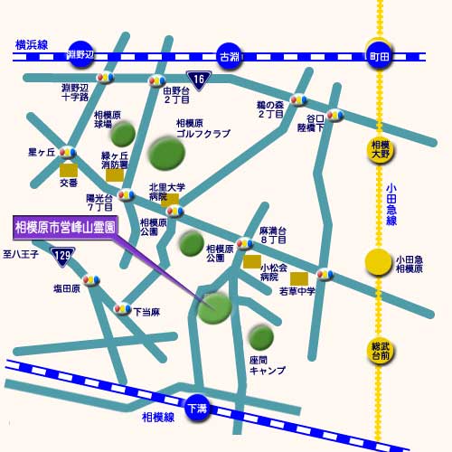 相模原市営峰山霊園　霊園地図　霊園・墓石の須藤石材