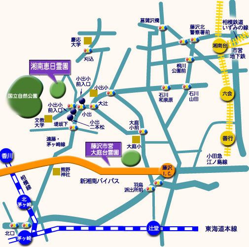 湘南恵日霊園　霊園地図　霊園・墓石の須藤石材